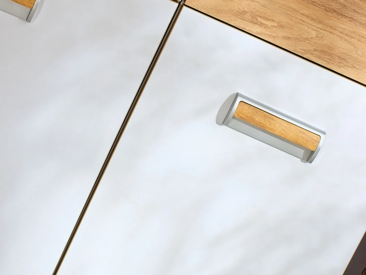 Schreibtisch 120 cm mit ausziehbarem Regal und Schublade, für einen Teenager Lindo Weiß, Nash Eiche