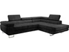 Ecksofa L-Form Rechts mit Schlaffunktion und Bettkasten Solam L Schwarz
