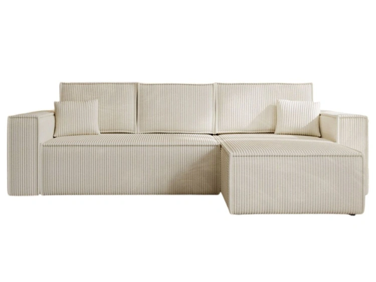 Ecksofa L-Form mit Schlaffunktion und Bettkasten Prato XL Beige