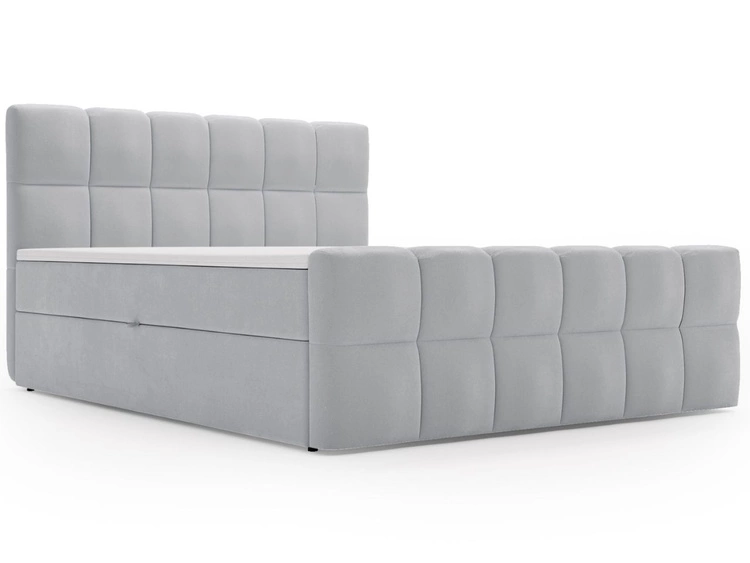 Boxspringbett mit Bettkasten 140x200 Alicante Grau