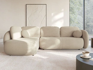 Ecksofa mit Schlaffunktion und Bettkasten Links Carino Beige