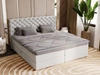 Boxspringbett mit Bettkasten 200x200 Bergamo Hellgrau