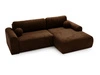 Ecksofa L-Form mit Schlaffunktion und Bettkasten Savana Rechts Braun