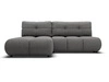 Ecksofa mit Schlaffunktion und Bettkasten Links Milet Grau