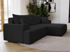 Ecksofa L-Form Rechts mit Schlaffunktion und Bettkasten California Schwarz