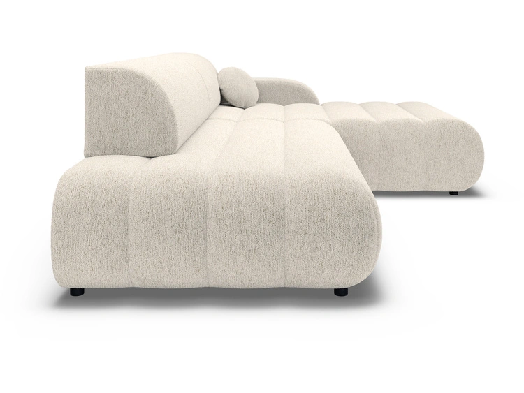 Ecksofa L-Form mit Schlaffunktion und Bettkasten Lisso Rechts Beige