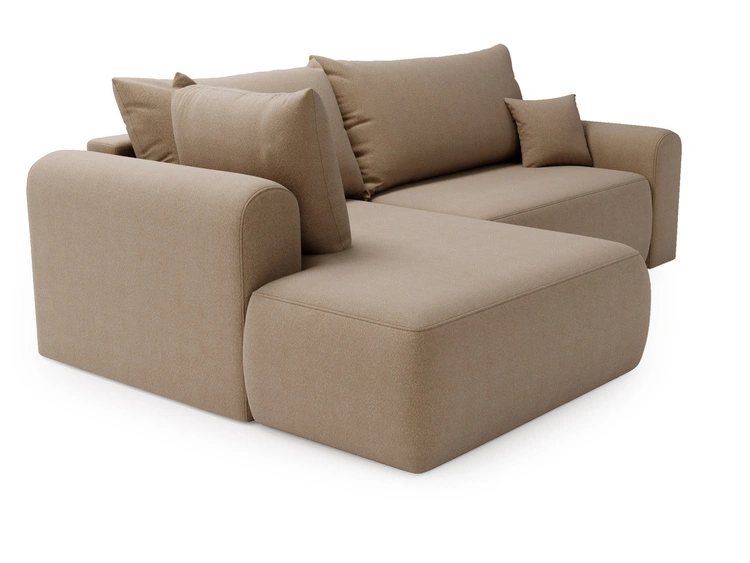Ecksofa L-Form mit Schlaffunktion und Bettkasten Savana Bis Braun