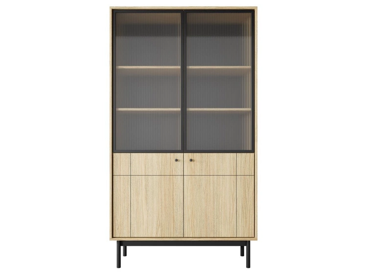 Vitrinenschrank Julio Linea Eiche