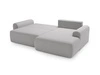 Ecksofa L-Form mit Schlaffunktion und Bettkasten Savana Rechts Bouclé-Stoff Grau