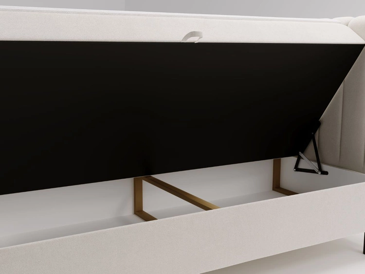 Boxspringbett mit Bettkasten 140x200 Primavera Creme