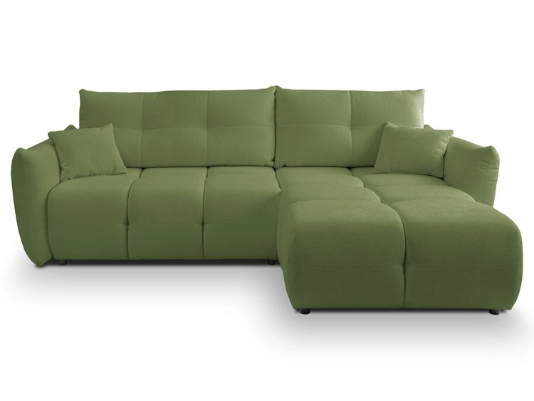 Ecksofa L-Form mit Schlaffunktion und Bettkasten Bene Grün
