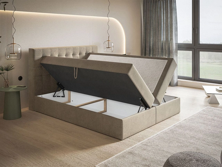 Boxspringbett mit Bettkasten 180x200 Denza Beige