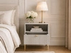 Nachtschrank mit Schublade Amber Grau, Gold Frame