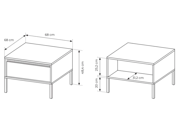 Couchtisch mit Stauraum Sorano Beige