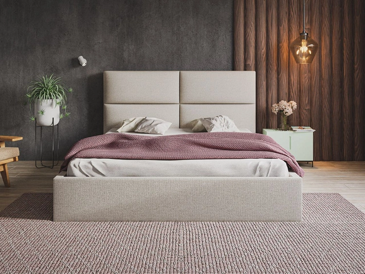Polsterbett mit Bettkasten und Lattenrost 140x200 Marad Beige