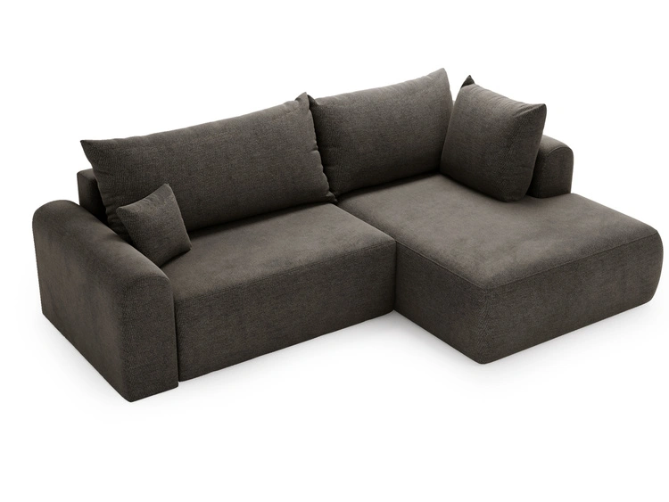 Ecksofa L-Form mit Schlaffunktion und Bettkasten Savana Bis Grau