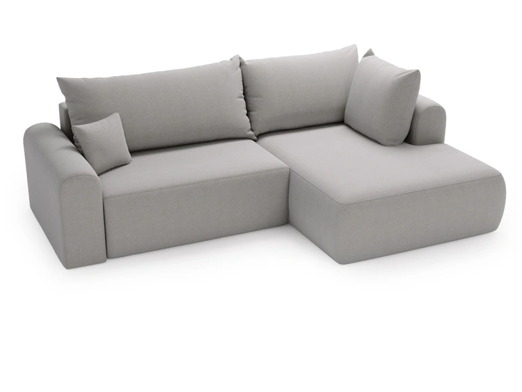 Ecksofa L-Form mit Schlaffunktion und Bettkasten Savana Bis Grau