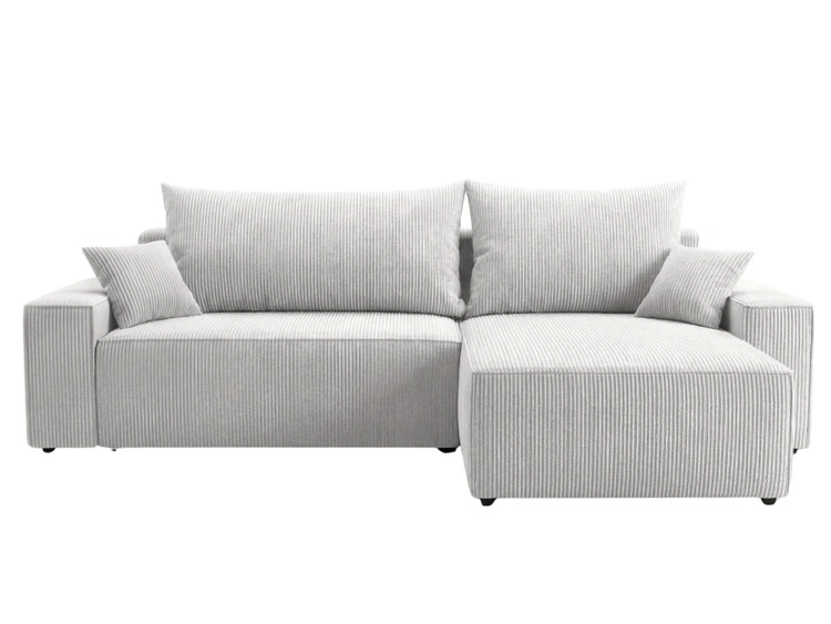 Ecksofa L-Form mit Schlaffunktion und Bettkasten Nivo Grau