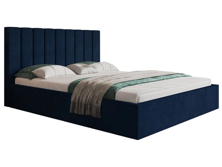 Polsterbett mit Bettkasten und Lattenrost 180x200 Sesto Dunkelblau