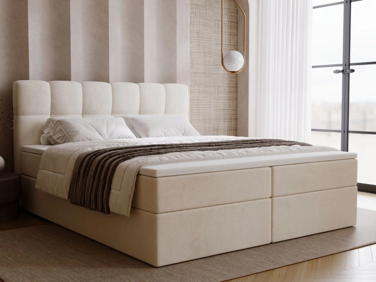 Boxspringbett mit Bettkasten 180x200 Maison Beige