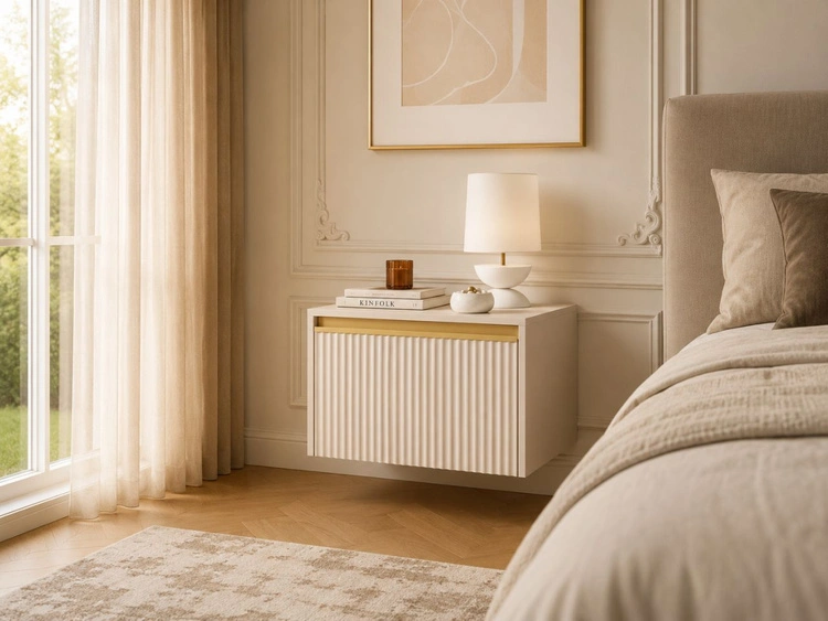 Nachttisch mit Schublade Roland Beige