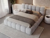 Polsterbett mit Bettkasten und Lattenrost 200x200 Modo aus Bouclé-Stoff Grau