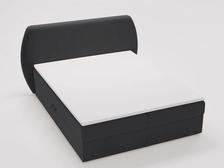 Boxspringbett mit Bettkasten 160x200 Bogota Schwarz