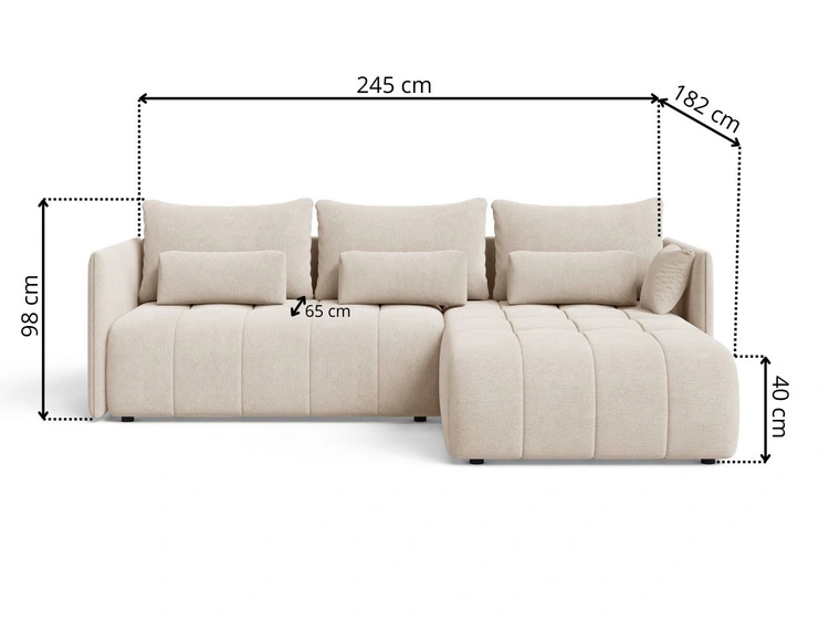 Ecksofa L-Form mit Schlaffunktion und Bettkasten Ardi Anthrazit