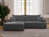 Ecksofa L-Form Links mit Schlaffunktion und Bettkasten California Grau