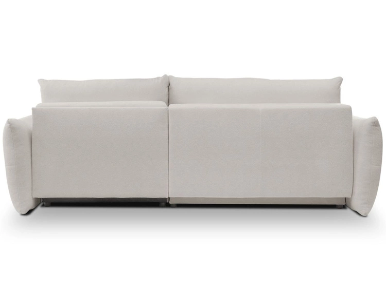 Ecksofa L-Form mit Schlaffunktion und Bettkasten Bene Hellgrau
