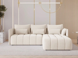 Ecksofa L-Form mit Schlaffunktion und Bettkasten Ardi Creme