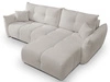 Ecksofa L-Form mit Schlaffunktion und Bettkasten Bene Hellgrau