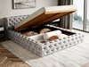 Polsterbett mit Bettkasten und Lattenrost 160x200 Palini Hellgrau