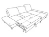Ecksofa L-Form Rechts mit Schlaffunktion und Bettkasten Hannover Beige