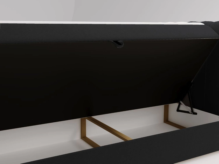 Boxspringbett mit Bettkasten 160x200 Osteno Schwarz