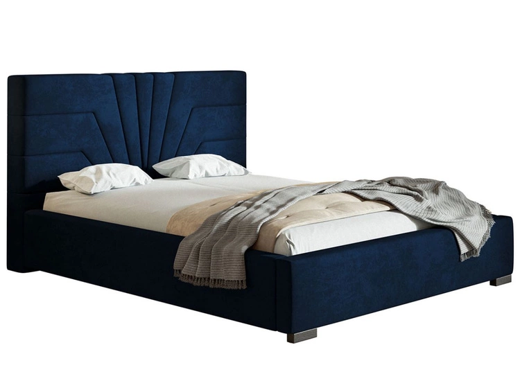 Polsterbett mit Bettkasten und Lattenrost 160x200 Tesis Dunkelblau