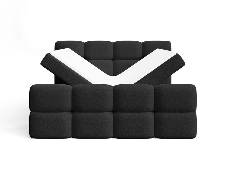Boxspringbett mit Bettkasten 180x200 Rivon Schwarz