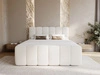 Boxspringbett mit Bettkasten 200x200 Bouclé-Stoff Cloud Beige