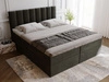 Boxspringbett mit Bettkasten 160x200 Mocca Dunkelgrau