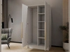 Kleiderschrank 100 cm Perugia Weiß mit goldenen Griffen