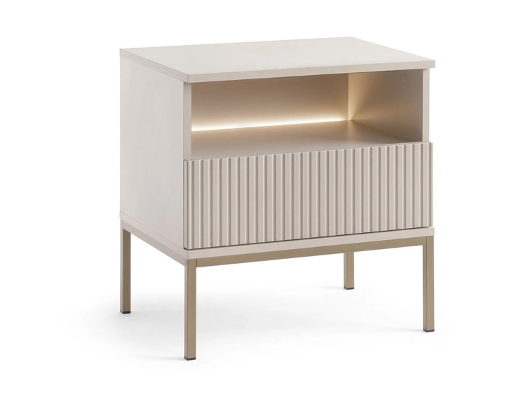 Nachtschrank mit Schublade und Led Deo Kaschmir