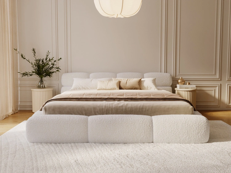 Polsterbett mit Bettkasten und Bettrost 120x200 Sweet Low Beige