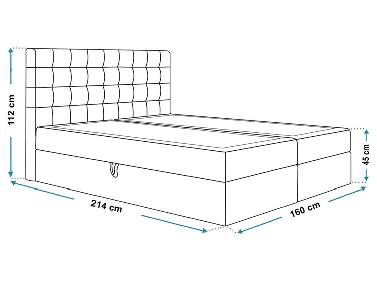 Boxspringbett mit Bettkasten 160x200 Denza Beige