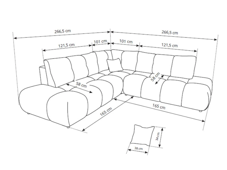 Ecksofa mit Schlaffunktion und Bettkasten Links Kair Beige