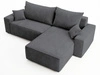 Ecksofa L-Form mit Schlaffunktion und Bettkasten Nivo Graphit