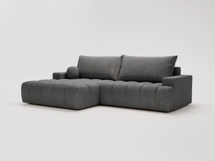Ecksofa L-Form mit Schlaffunktion und Bettkasten Havi Links Graphit
