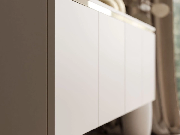 TV-Schrank zum Hängen im Glamour-Stil mit LED-Beleuchtung Celle Kaschmir Matt