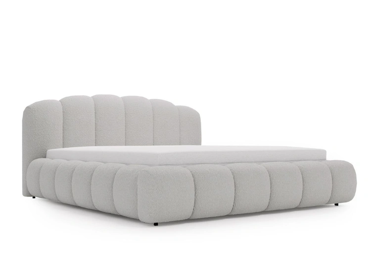 Polsterbett mit Stauraum und Lattenrost 200x200 Cloud Soft Grau