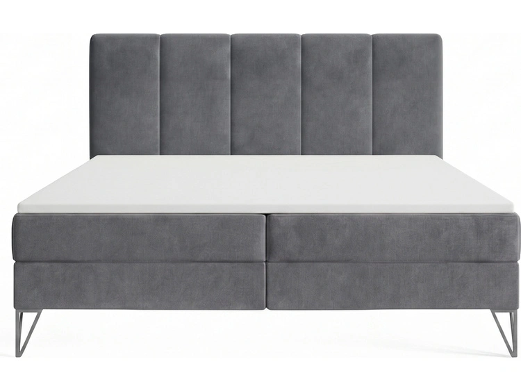 Boxspringbett mit Bettkasten 120x200 Vendi grau