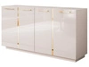 Viertürige Kommode 158 cm Glamour-Stil mit goldenen Griffen Lunelie Kaschmirglanz